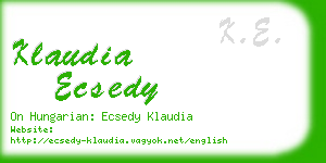 klaudia ecsedy business card